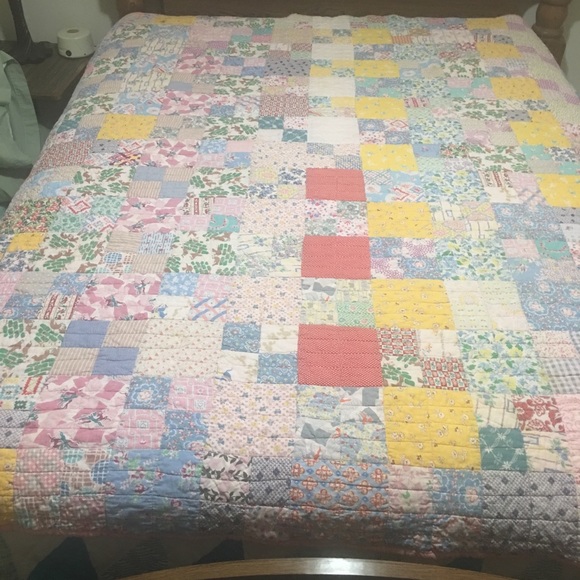 Other - VINTAGE PATCHWORK QUILT. FULL SZ MACHINE STITCHED